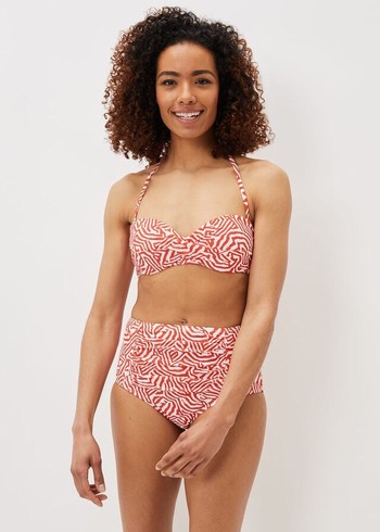 Phase Eight Isabelle Zebra Swimwear Orange/White USA | 3829165-JK